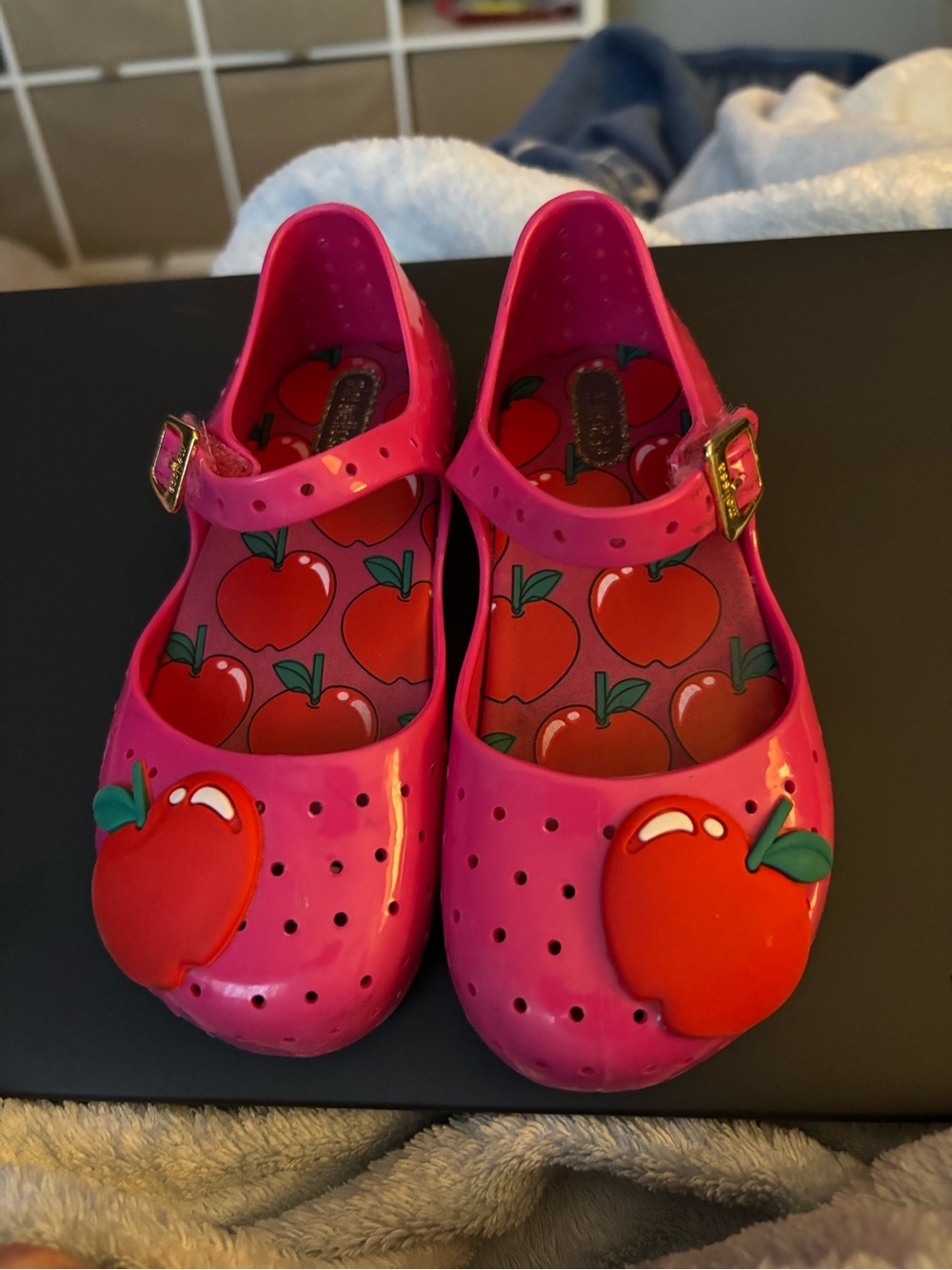 Mini Melissa Pink Apple Mary Jane Sandals
